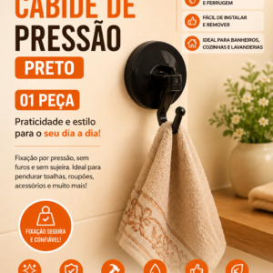 Cabide de pressao preto (01 peca)