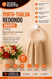PORTA-TOALHA REDONDO BRANCO (01 PECA)