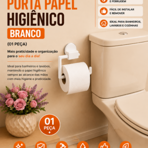 PORTA PAPEL HIGIENICO BRANCO (01 PECA)