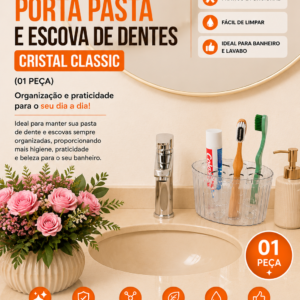 PORTA PASTA E ESCOVA DE DENTES CRISTAL CLASSIC (01 PECA)